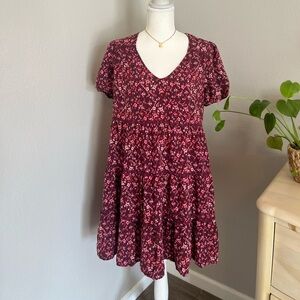 Wild Fable Burgundy Floral Midi Dress